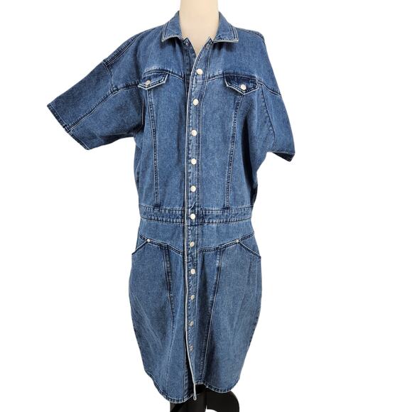 Gloria Vanderbelt X Christian Siriano Denim Dress Womens Size 14 - Picture 4 of 9